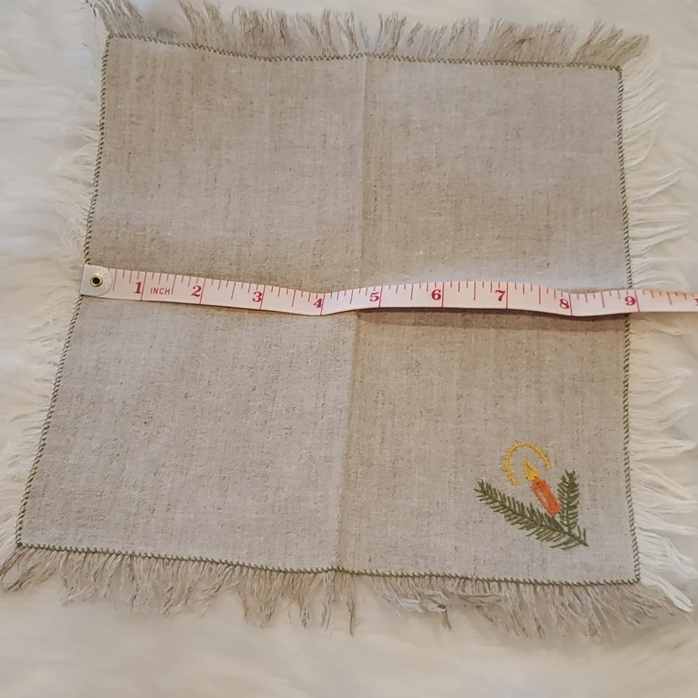Hand Made Linen Embroider 6 Napkins Table Linen